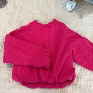 Free People Boatneck Cropped Pink Sweatshirt